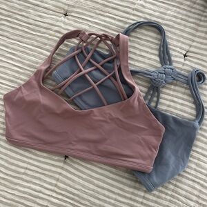 Lululemon Women's Mauve and Blue Strappy Bralette Set. 2 for 1 (sold together).
